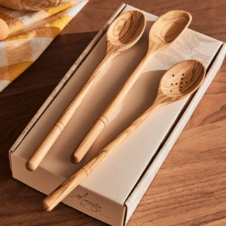 Olive Wood Wooden Spoon Set of 3