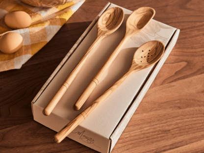 Italian Olive Wood Wooden Spoon Set of 3