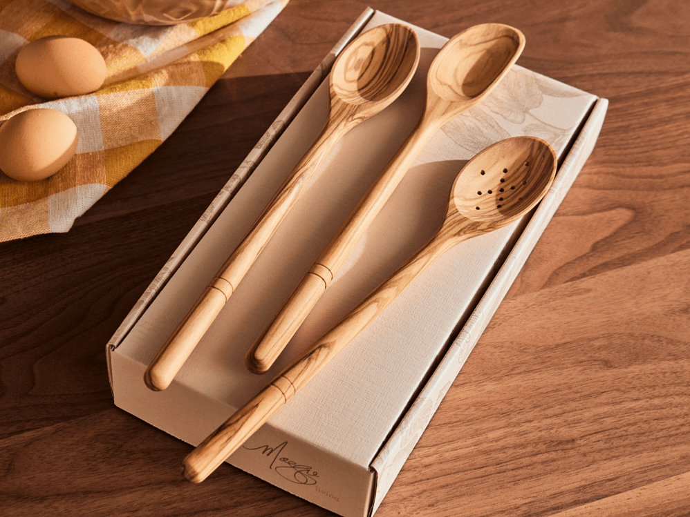 Olive Wood Wooden Spoon Set of 3
