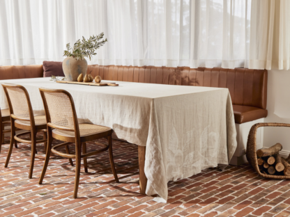 Maggie Living: French Linen Tablecloth With Jacquard Detailing