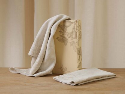 Maggie Living: French Linen Napkins Set of 4 with Jacquard Detailing